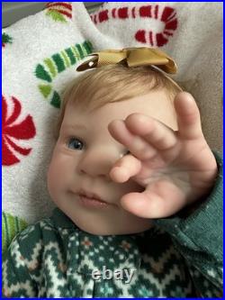 Ooak Reborn Holly Big Reborn Baby Doll. Rooted Hair. Weighted. Darling Blue Eyes