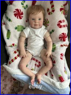 Ooak Reborn Holly Big Reborn Baby Doll. Rooted Hair. Weighted. Darling Blue Eyes