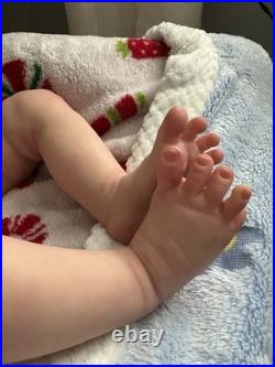 Ooak Reborn Holly Big Reborn Baby Doll. Rooted Hair. Weighted. Darling Blue Eyes