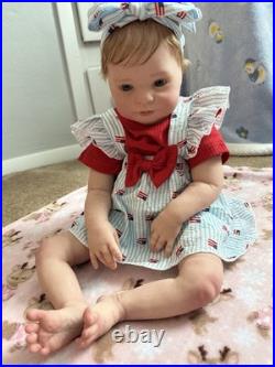 Ooak Reborn Holly Big Reborn Baby Doll. Rooted Hair. Weighted. Darling Blue Eyes
