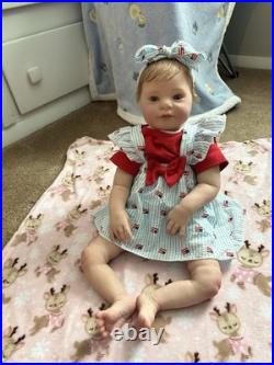 Ooak Reborn Holly Big Reborn Baby Doll. Rooted Hair. Weighted. Darling Blue Eyes