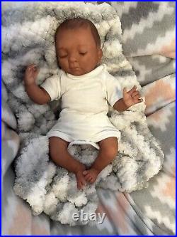 Ooak Reborn Micro Preemie Baby Byron Bountiful Baby. Black Drawn Hair. Ethnic
