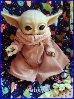 Ooak Reborn, baby Boy, reborn baby, Yoda doll art, rooted with premium mohair