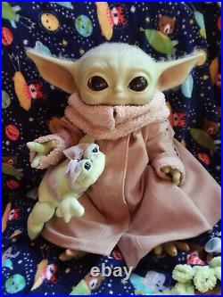 Ooak Reborn, baby Boy, reborn baby, Yoda doll art, rooted with premium mohair
