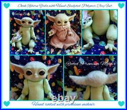 Ooak Reborn, baby Boy, reborn baby, Yoda doll art, rooted with premium mohair