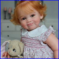 Painted Reborn Baby Doll 28in Realistic Toddler Girl Short Hair Cloth Body Gift