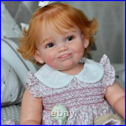 Painted Reborn Baby Doll 28in Realistic Toddler Girl Short Hair Cloth Body Gift