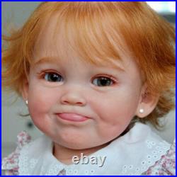 Painted Reborn Baby Doll 28in Realistic Toddler Girl Short Hair Cloth Body Gift