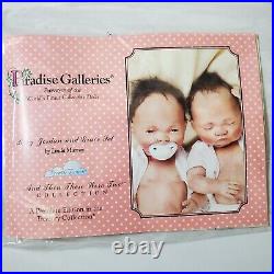 Paradise Galleries Asian Reborn Twin Baby Dolls Jordan and Grace Vinyl NIB