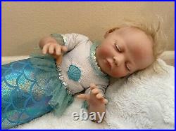 Paradise Galleries Mermaid Reborn Baby Doll Numbered Blue Flaws