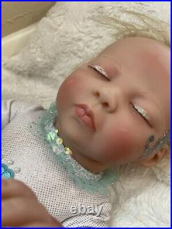 Paradise Galleries Mermaid Reborn Baby Doll Numbered Blue Flaws