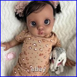 Peeka 16 Reborn Baby Doll Toddler Girl Short Hair Cloth Body Dark Skin Gift