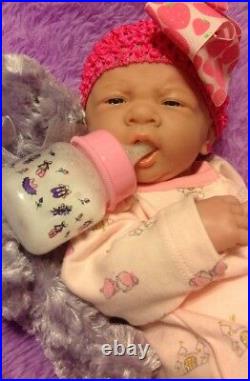 Perfect Cute Baby Girl! Berenguer Lifelike Reborn Preemie 14 Pacifier Bottle ++