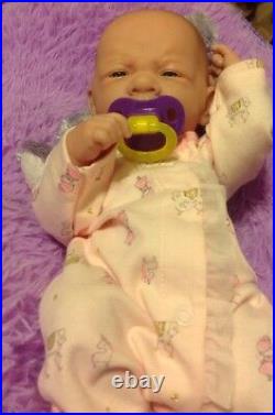 Perfect Cute Baby Girl! Berenguer Lifelike Reborn Preemie 14 Pacifier Bottle ++