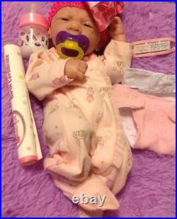 Perfect Cute Baby Girl! Berenguer Lifelike Reborn Preemie 14 Pacifier Bottle ++