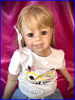 Pinky Reborn Toddler Doll Baby Girl 39H Doris Masterpiece Series Vinyl Silicone