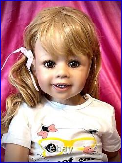 Pinky Reborn Toddler Doll Baby Girl 39H Doris Masterpiece Series Vinyl Silicone