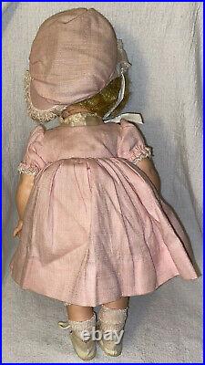 RARE1954 MADAME ALEXANDER BONNIE BABY 16 VINYL DOLL WithSLEEP EYES & ROOTED HAIR