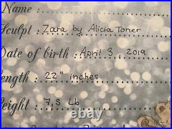 RARE Reborn Baby Doll Zara By ALICIA TONER SOLE