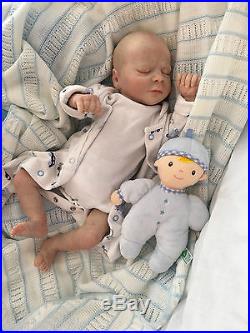 Realborn Thomas Asleep Reborn Doll Baby Boy True Newborn Size 17 Cherish Dolls