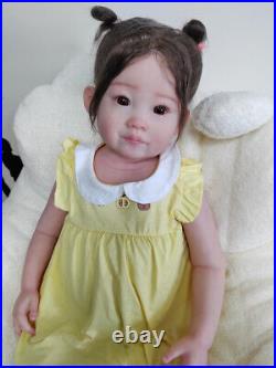 REAL Looking Toddler Reborn Baby Dolls Hand-rooted Mohair Lifelike Handmade Girl