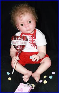 Reborn Baby Boy Jake Doll Vinyl Real Live Hand Painted Weighted Rooted Mohair