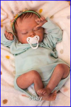 REBORN Baby Doll ASLEEP FAKE baby Vinyl Child Lifelike Doll Realistic Marcela
