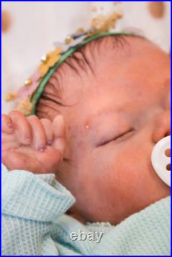 REBORN Baby Doll ASLEEP FAKE baby Vinyl Child Lifelike Doll Realistic Marcela