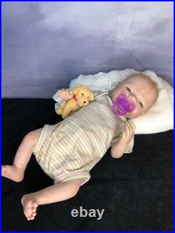 REBORN PREEMIE Baby Brian Doll FULL BODY Silicone Vinyl w /Magnetic PACI