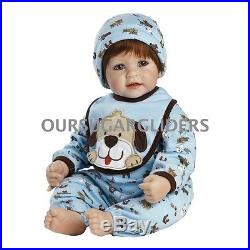 Real Life Like Hand Painted Weighted Baby Doll Boy Puppy Dog Vinyl Toddler 20