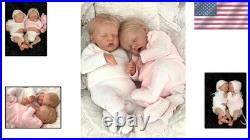 Real Lifelike Twins Boy and Girl, 18Inch Reborn Baby Dolls Full Body Realistic N
