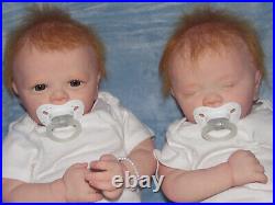 Realborn Red Haired Twins, Pearl Awake and Asleep, COAs