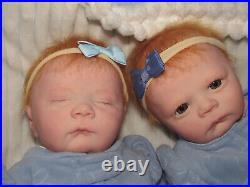 Realborn Red Haired Twins, Pearl Awake and Asleep, COAs