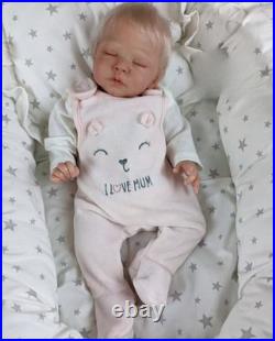 Realistic 16in Asleep Weighted Reborn Baby Doll Soft Touch Rooted Hair Toy Gifts