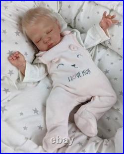 Realistic 16in Asleep Weighted Reborn Baby Doll Soft Touch Rooted Hair Toy Gifts