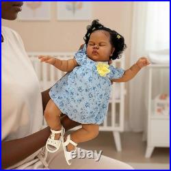 Realistic Reborn Baby Dolls Black Girl, 24 Inch Big Size African American Reborn