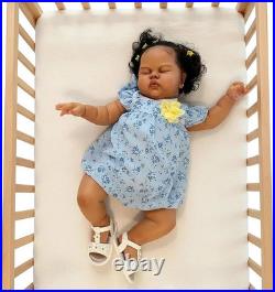 Realistic Reborn Baby Dolls Black Girl, 24 Inch Big Size African American Reborn