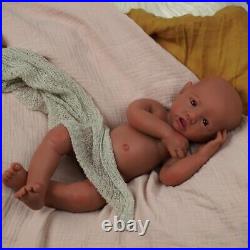Realistic Reborn Baby Dolls Full Body Soft Silicone Black Girl Doll Newborn 18in