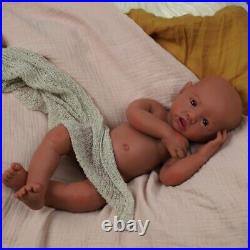 Realistic Reborn Baby Dolls Full Body Soft Silicone Black Girl Doll Newborn 18in