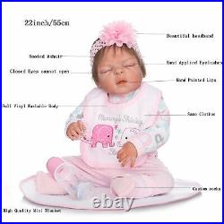 Realistic Reborn Baby Dolls Full Body Vinyl Silicone Girl Doll Lifelike Newborns