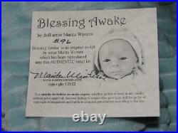 Reborn 30 to 32 Week Preemie, Blessing Awake by M. Winters, Belly Plate, COA