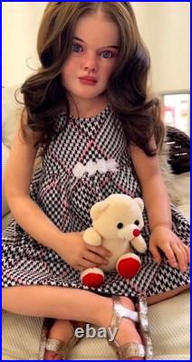 Reborn Baby 40in Doll Toddler Girl Painted Kits Rooted Hair Handmade Collect Toy