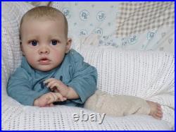 Reborn Baby Boy Doll Benjamin Painted Hair 22 in Length