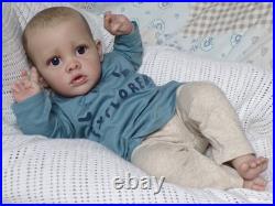 Reborn Baby Boy Doll Benjamin Painted Hair 22 in Length