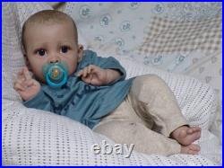 Reborn Baby Boy Doll Benjamin Painted Hair 22 in Length