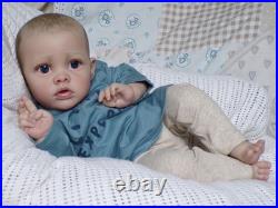 Reborn Baby Boy Doll Benjamin Painted Hair 22 in Length Reborn Baby Boy Doll Benjamin Painted Hair 22 in Length