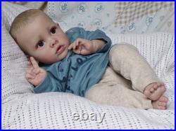 Reborn Baby Boy Doll Benjamin Painted Hair 22 in Length