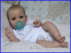 Reborn Baby Boy Doll Benjamin Painted Hair 22 in Length