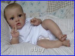 Reborn Baby Boy Doll Benjamin Painted Hair 22 in Length