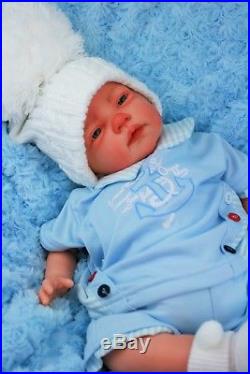 Reborn Baby Boy Doll Spanish Anchor Romper Wht Bobble Hat Butterfly Babies C